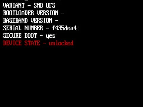 Layar Fastboot mode Android untuk perbaikan bootloop